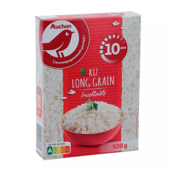 AUCHAN Riz Long Etuve 10MIN 500G
