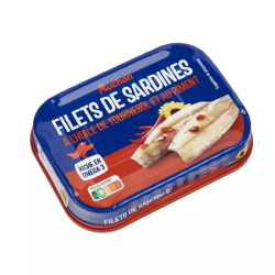 AUCHAN Filets de sardines à l'huile de tournesol et au...